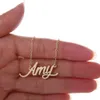 Amy adı kolye kadınlar isim plakası kolye özel altın renk paslanmaz çelik başlangıç ​​harfleri takılar mücevher zincirleri nl2391 231229