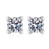Stud Earrings 925 Sterling Silver 4-Prong 0.5CT D Color VVS1 Platinum Plated Moissanite Diamond For Women Fine Jewelry Wholesale