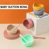 Baby Led Weaning Supplies Silicone Dishes Feeding Set Suction Cup Bowl Divided Plate Toddler Kids Eating Kit Tableware with Lid 231229