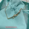 High Quality Tifannissm Stainless Steel Designer Necklace Jewellery T family S925 Sterling Silver rose gold Knot with cross knot an