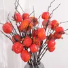 Decorative Flowers Year Artificial Pomegranate Bouquet For Home Room Decor Christmas Decoration Fake Plqnt DIY Vase Ornament