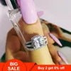 925 Sterling Silver Wedding Rings Set 3 In 1 Band Ring for Women Engagement Bridal Fashion Jewelry Finger Moonso R4627298Z