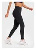 LU-1031 Abbigliamento da yoga per fitness a forma elasticizzata ad alta resistenza con disegno a coste Leggings sportivi dimagranti per il sollevamento dell'anca fitness da corsa