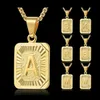 Initial Letter Pendant Name Necklack Yellow Gold j k Necklace for Women Men Bt Friend Jewelry Gifts Drop2846