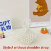 Kozmetik Çantalar Kore İnci Çanta Akrilik Kristal Boncuklu Omuz Çantası Kadın Çocuklar El Yapımı Moda Boncuklar Küçük Debriyaj Şeffaf Plajı