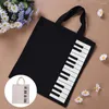 Sacos de compras Portátil Algodão e Linho Música Score Bag Teclado Padrão Instrumentos Musicais 33x30cm