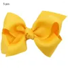 Accessoires pour cheveux, 5 pièces, Barrettes pour couvre-chef pour enfants, pince à nœud papillon solide, nœuds de tache, ruban fleur, bandeau