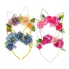 Acessórios de cabelo Crianças Boutique Artificial Princesa Festa Falso Flor Floral Headband Peônia Hoop Bands