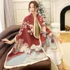 Foulards Écharpe d'hiver Fleur Cachemire Châle Femme Chaud Double Face Épais Foulard Lady Mode Bandana Femme Pashmina En Gros