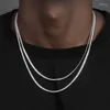 Chaînes 3mm en acier inoxydable chaîne cubaine collier hommes couleur plat en relief pour femmes hip hop bijoux accessoires à la mode