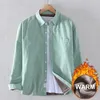 Men's Casual Shirts Men Winter Warm Shirt Sanding Cotton Velvet Lining Flannel Bottoming Plaid S-4XL Top Quality Jacket