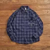 Camicie casual da uomo Camicia scozzese vintage in velluto a coste sciolto lavaggio in cotone pesante per fare la vecchia moda cargo tascabile