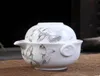 Conjunto de chá de cerâmica inclui 1 pote 1 xícara elegante gaiwan bonito e fácil bule chaleira azul e branco porcelana bule preferência4559170