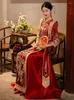 Roupas étnicas Tradicional Chinês Terno de Casamento Sem Forro Vestido Noiva Xiuhe e Alto Estilo de Luxo Vestido Menina