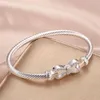 Bangle Fashion Sterling Silver Jewelry Sweet Style Beautiful Bows Modeling Women's High-grade Bracelet