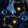 Strings 2Pc 2M 20LED Golden Tiny Leaves Fairy Light Battery Powerd Led Copper Wire String Lights For Wedding Home Party DIY Xmas Decor