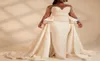 2019 robes de mariée sirène africaines de grande taille perles de luxe avec jupe en satin et train de balayage robe de mariée vestido de novia2107119