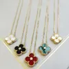 Classic Four Leaf Clover Necklaces Pendants Mother-of-Pearl Stainless Steel Plated 18K for Women Girl Valentines Mothers Day Engagement Jewelry-Gift wholesale