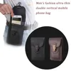 Sacs de taille hommes Litchi motif ceinture pochette de téléphone portable en cuir PU sac à main extérieur multifonction porte-carte portefeuille masculin