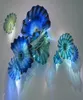 Murano Flower Plate Lamps Arts Mediterranean Style Modern Modern Home Home Hand Glown Glass Hanging Wall Plates2792888