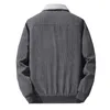 Jaqueta de lã de inverno masculina quente grosso veludo gola de pele casaco masculino casual moda ao ar livre à prova de vento outwear 240102
