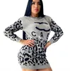 2024CC inverno primavera Nuove donne casual di lusso Leopard Maglioni lavorati a maglia Designer maglione stampato grigio colore rosso Maglione per donna