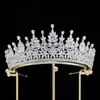 Vrouwen Kronen voor Bruiden Luxe Zirconia Bruids Tiara Diadeem Hoofdtooi Prom Haar Sieraden Bruiloft Haaraccessoires 240102