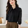 Blouses pour femmes Dames Mode coréenne Chemises en dentelle décontractées Blouse Haut pour femme Femme Chemise boutonnée Femme Filles À manches longues Py8921