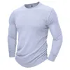 Heren T-shirts Man Shirt Spandex Voor Heren Lange mouwen Ronde hals Retro Bottom Workout Tops Korte mouw