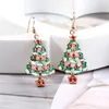 Orecchini pendenti 1 paio di orecchini a bottone con strass lampeggianti per albero di Natale
