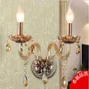 Wall Lamp Glass Arm Crystal Bedroom Bedside Dining Room Sconce Protective Antique Candle Light Nordic LED Lighting Fixtures