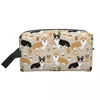 Sacs à cosmétiques mignon café Welsh Corgis chien voyage trousse de toilette pour femmes maquillage beauté stockage Dopp Kit