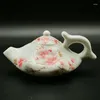 Bottles Chinese Style Famille Rose Porcelain Peach Blossom Design Hexagon Teapot Tearoom Ornaments