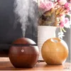 Fuktare 130 ml träkorn Runda luftfuktare USB Arom Essential Oil Diffuser Home Mute With Colorful Light