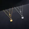 Colliers pendants Collier de cadenas de clé lemegeton pour hommes 2 pcs bijoux One les perles de cou accessoires de chaîne d'anniversaire cadeau en gros 2024