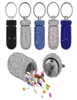 Keychains S 2st Case Box Outdoor Waterproof Rhinestone Keychain Container Key Ring Portable12048934