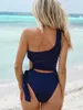 Women's Swimwear Sexy One Piece Bathing Suits Shoulder Swimsuits Slimming Cut Out Mesh See Through Bandage Beachwear