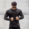 Men's T Shirts 2024 Vertical Pattern Casual Long Sleeve T-shirt Top Street Clothing Outdoor Fashion Slim Fit Pullover Hooded