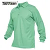 TACVASEN Summer Long Sleeve Performance Quick Drying Polos T-shirts Mens Tactical Shirt Golf Team Work Shirts Jersey Casual Tops 240102