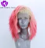 Hohe Temperatur Faser 360 Frontal kurze lose Welle Volle Haar Perücken ombre rosa farbe Synthetische Spitze Front Perücke Für Frauen mit P2557455