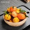 Chinese Resin Color Changing Tea Pet Lucky Orange Model Tea Figurine Ornaments Home Tea Set Decoration Accessories Crafts 240102