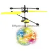 LED Flying Toys Ball uppladdningsbar ljus upp bollar Drone infraröd induktionshelikopter leksaksgåvor upplyst