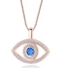 Blue Evil Eye Pendant Necklace Luxury Crystal CZ CLAVICLE NACKLACE Silver Rose Gold Jewelry Third Eye Zircon Necklace Fashion Birt2221888