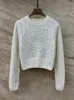 Women's Sweaters Designer Vintage Sequin Short Wool Yarn Sweater Fall/winter Fashion All-in-one Knitted Crew Neck Pullover
