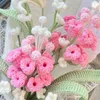 Düğün Çiçekleri Pembe Sümbül Yapay Kumaş İğne İşleri Nedime Buket Mariage Örgü Çiçek Eller İçin Dokuma