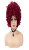 Kort peruk afro kinky lockiga syntetiska peruker för kvinnor blandat vin röd cosplay afrikanska frisyrer wigs7827985