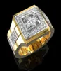 Klusterringar 14 K guld vit diamant ring för män mode bijoux femme smycken naturliga ädelstenar bague homme 2 s males5695252