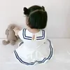 Abiti da ragazza Abiti estivi per bambini Abito da bambino in puro cotone Vento di mare JK Gonna piccola Manica corta per bambini carina e alla moda