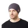 ベレー帽は男性のニット帽子弾性冬の肥厚ウールビーニー耳保護ウール屋外サイクリング