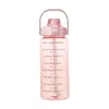 Water Bottles 2 Liter Sports Bottle With Straw Men Women Fitness Outdoor Cold Bottlesc Time Marker Drinkware1